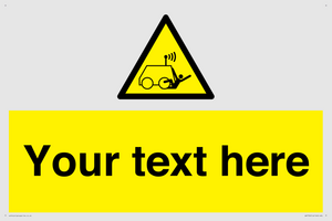 Custom warning run over by operator controlled machine